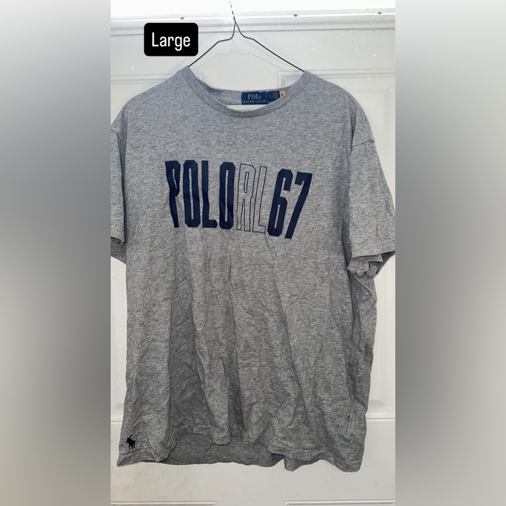 Polo by Ralph Lauren Blue and Gray Men's Tee